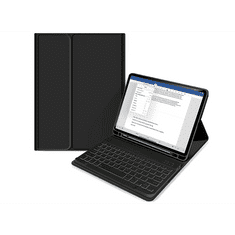 Haffner Apple iPad 10.9 (2022) tablet tok (Smart Case) on/off funkcióval, Apple Pencil tartóval, billentyűzettel - black (ECO csomagolás)