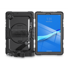 Haffner Lenovo Tab M10 10.1 2nd gen. TB-X306 ütésálló tablet tok 360 fokos védelemmel, 4H kijelzővédő üveggel - Solid - fekete (ECO csomagolás) (FN0478)