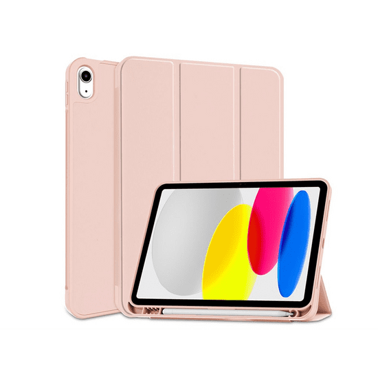 Haffner Apple iPad 10.9 (2022) tablet tok (Smart Case) on/off funkcióval, Apple Pencil tartóval - pink (ECO csomagolás) (FN0468)