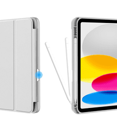 Haffner Apple iPad 10.9 (2022) tablet tok (Smart Case) on/off funkcióval, Apple Pencil tartóval - grey (ECO csomagolás)