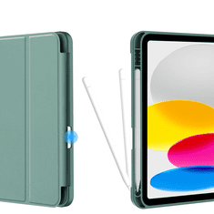 Haffner Apple iPad 10.9 (2022) tablet tok (Smart Case) on/off funkcióval, Apple Pencil tartóval - cactus green (ECO csomagolás)