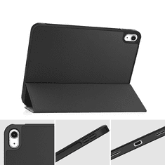 Haffner Apple iPad 10.9 (2022) tablet tok (Smart Case) on/off funkcióval, Apple Pencil tartóval - black (ECO csomagolás) (FN0458)
