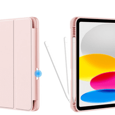 Haffner Apple iPad 10.9 (2022) tablet tok (Smart Case) on/off funkcióval, Apple Pencil tartóval - pink (ECO csomagolás)