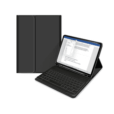 Haffner Apple iPad 10.2 (2019/2020/2021) tablet tok (Smart Case) on/off funkcióval, Apple Pencil tartóval, billentyűzettel - black (ECO csomagolás) (FN0374)