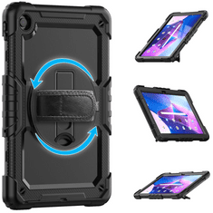 Haffner Lenovo Tab M10 Plus 10.6 (3rd. gen.) tablet tok 360 fokos védelemmel, 4H kijelzővédő üveggel - Solid - fekete (ECO csomagolás)
