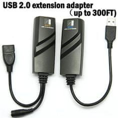 PremiumCord USB 2.0 hosszabbító Cat5/Cat5e/Cat6-on keresztül akár 50m-re is