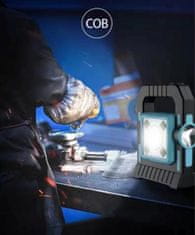 Verkgroup Hordozható COB LED napelemes spotlámpa USB powerbank