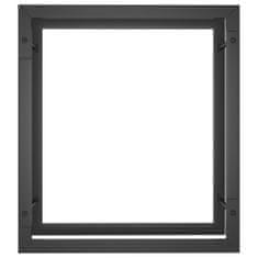 Vidaxl fekete acél tűzifatároló állvány 50 x 28 x 56 cm 350304