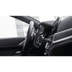 Autós tartó, szellőzőrácsra rögzíthető, 360°-ban forgatható, mágneses, Magsafe kompatibilis, karbon minta, Pitaka MagEz Car Mount Lite, fekete