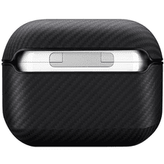 Pitaka Bluetooth fülhallgató töltőtok tartó, műanyag tok, vezeték nélküli töltés támogatás, Apple AirPods 3 kompatibilis, karbon minta, MagEz Case, fekete (XP125761)