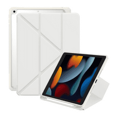 BASEUS Apple iPad 10.2 (2019 / 2020 / 2021), mappa tok, Apple Pencil tartóval, Origami Smart Case, Minimalist, fehér (RS140809)