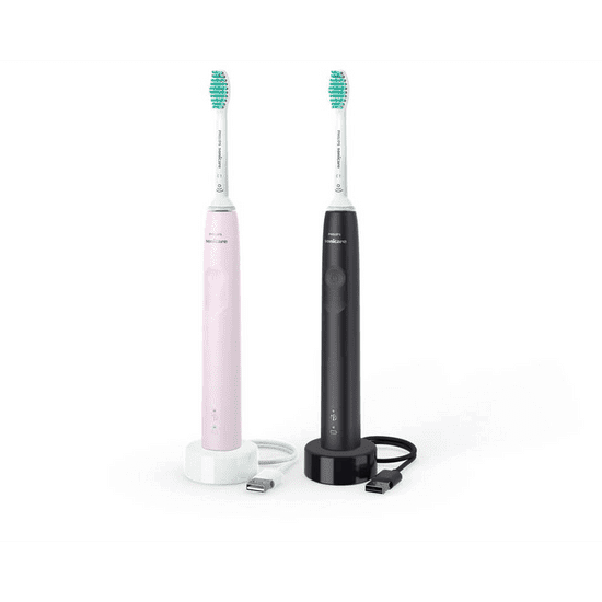PHILIPS 3100 series HX3675/15 elektomos fogkefe Felnőtt Szonikus fogkefe Fekete, Rózsaszín (HX3675/15)