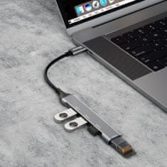 A16T HUB adapter USB-C - 4x USB, fekete