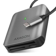 AXAGON CRE-S3C, alumínium nagysebességű USB-C 3.2 Gen 1 memóriakártya-olvasó. 3 bővítőhely, UHS-II