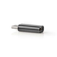 Nedis CCGB60910BK - USB-C adapter | USB 2.0 | USB-C csatlakozó | USB Micro-B aljzat | 480 Mbps | Kerek | Nikkelezett | Nikkelezés