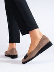 Amiatex Női körömcipő 103068 + Nőin zokni Gatta Calzino Strech, bézs és barna árnyalat, 36