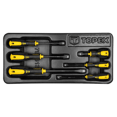 Topex csavarhúzó készlet lapos 6db, műhelykocsitálcával (79R513) (79R513)