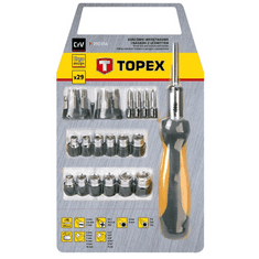 Topex csavarhúzó készlet, racsnis, 29 db (39D356) (39D356)