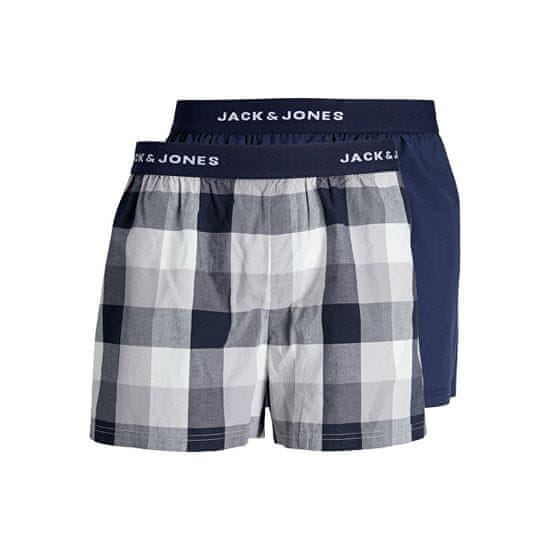 Jack&Jones 2 PACK - férfi alsónadrág JACLUCA 12239042 Navy Blazer
