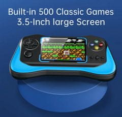 GGV játékkonzol Q12 kontrollerrel, 500 játék kék