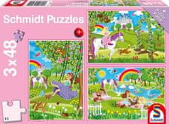Schmidt Puzzle Hercegnők a kastély kertjében 3x48 darab