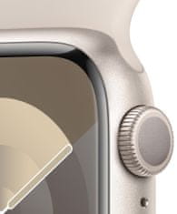 Apple Watch Series 9, 41mm, Starlight, Starlight Sport Band - S/M (MR8T3QC/A)