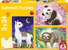 Schmidt Puzzle Állatok 3x24 darabos puzzle