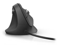 Hama függőleges, ergonomikus, vezetékes, balkezes egér EMC-500L, fekete színben