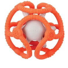Nattou Szilikon labda 2in1 BPA-mentes 10 cm narancssárga-szürke
