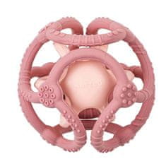 Nattou Szilikon labda 2in1 BPA-mentes 10 cm rózsaszínű