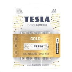 TESLA GOLD+ alkáli elemek AA (LR06, ceruza, buborékcsomagolás) 4 db