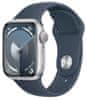 Watch Series 9, 45mm, Silver, Storm Blue Sport Band - S/M (MR9D3QC/A)