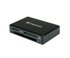 Transcend USB-C memóriakártya-olvasó, fekete - SDHC/SDXC (UHS-I), microSDHC/microSDXC (UHS-I), CompactFlash (UDMA7)