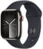 Watch Series 9, Cellular, 41mm, Graphite Stainless Steel, Midnight Sport Band - S/M (MRJ83QC/A)