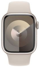 Apple Watch Series 9, mobil, 41mm, Starlight, Starlight sport szíj - M/L (MRHP3QC/A)