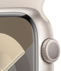 Apple Watch Series 9, mobil, 45mm, Starlight, Starlight sport szíj - S/M (MRM83QC/A)