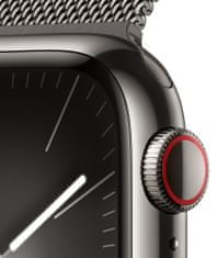 Apple Watch Series 9, mobil, 41 mm, grafit rozsdamentes acél, grafit milánói hurok (MRJA3QC/A)