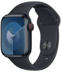 Apple Watch Series 9, mobil, 41mm, éjfél, éjféli sport szíj - S/M (MRHR3QC/A)
