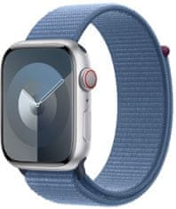 Apple Watch Series 9, Cellular, 41mm, ezüst, Winter Blue Sport Loop (MRHX3QC/A)