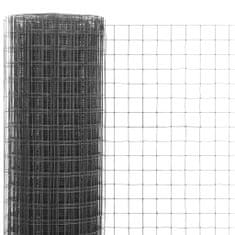 Vidaxl szürke PVC-bevonatú acél csirkeháló drótkerítés 10 x 0,5 m 143648