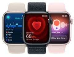 Apple Watch Series 9, Cellular, 41mm, rózsaszín, világos rózsaszín sport szíj - S/M (MRHY3QC/A)