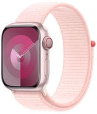 Apple Watch Series 9, mobil, 41mm, rózsaszín, világos rózsaszín sporthurok (MRJ13QC/A)