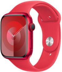 Apple Watch Series 9, Cellular, 41mm, (TERMÉK)VÖRÖS, (TERMÉK)VÖRÖS sport szíj - M/L (MRY83QC/A)