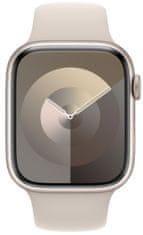 Apple Watch Series 9, mobil, 45mm, Starlight, Starlight sport szíj - M/L (MRM93QC/A)