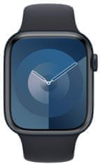Apple Watch Series 9, Cellular, 45mm, éjfél, éjféli sport szíj - M/L (MRMD3QC/A)
