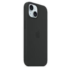 Apple iPhone 15 szilikon tok MagSafe-vel - Fekete