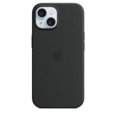 Apple iPhone 15 szilikon tok MagSafe-vel - Fekete
