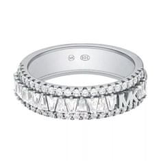 Michael Kors Csillogó ezüst gyűrű cirkónium kövekkel MKC1637AN040 (Kerület 49 mm)