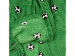 sarcia.eu Fiú zöld fürdőköpeny kapucnival, nyakkendővel és labdás mintákkal 4-6 év 110/116 cm