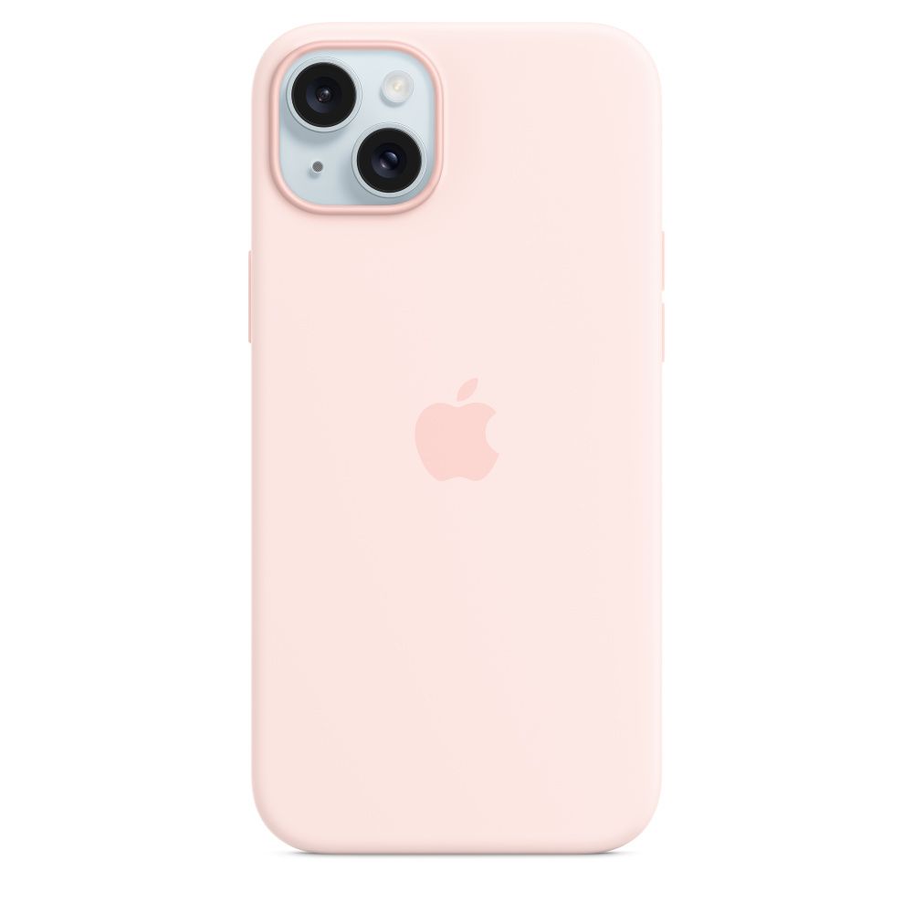 Apple iPhone 15 Plus szilikon tok MagSafe rendszerrel - Világos rózsaszín